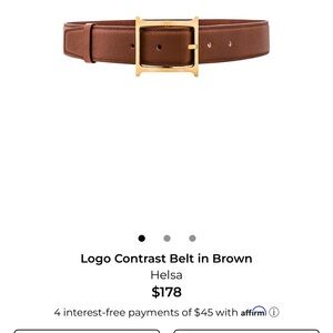 Helsa Brown Leather Belt with Gold Buckle